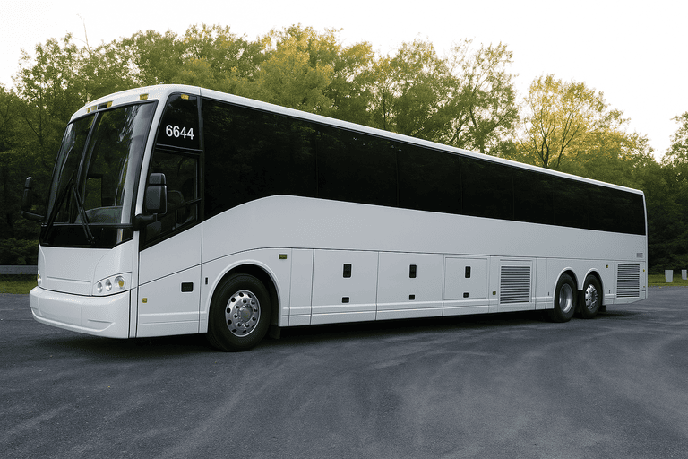 exterior of Charter Bus Rental Midwest City coach bus